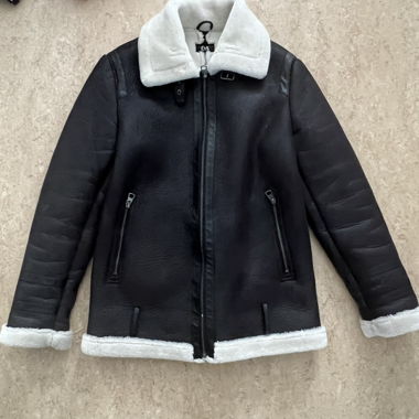 Leder Winter Jacke flauschig