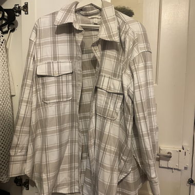 Overshirt à carreaux beige/blanc taille XL