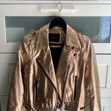 Rose gold fake leather jacket 