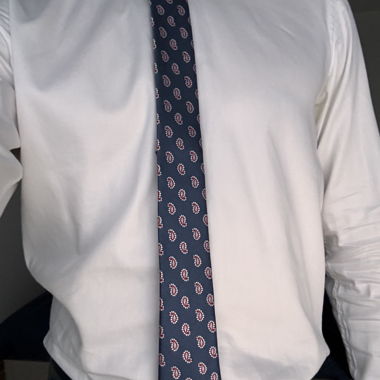 Cravate Selected Homme bleu marine motif cachemire
