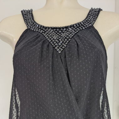 Schwarzes Top mit Strass
