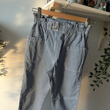 Pantalon fille en toile rayée Cyrillus