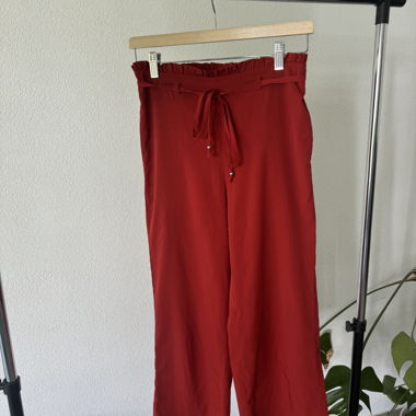 Pantaloni arancione mattone fluidi, S