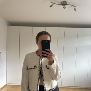 White and Black Tweed Jacket