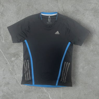 T-shirt sportiva Adidas nero/blu