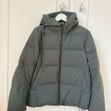 Giacca imbottita UNIQLO verde turchese con cappuccio M