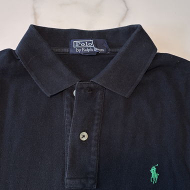 Polo Ralph Lauren noir logo vert pomme
