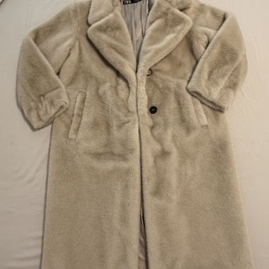 Zara faux fur - greige coat