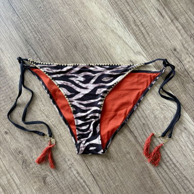 Slip bikini con motivo zebra