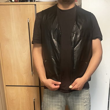 Gilet en cuir  sans manches