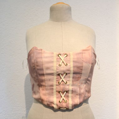Pink Satin Corset Top