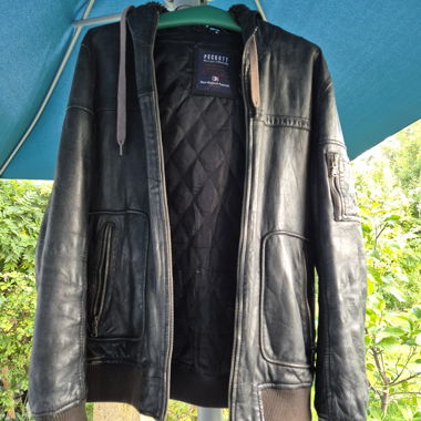 Veste en cuir sportive pour homme avec poche intérieure