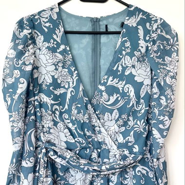 blue patterned dress M 38 ASOS