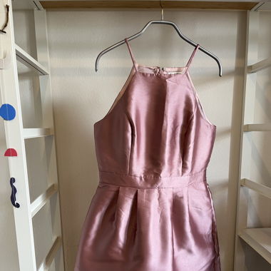 Pastel pink satin dress