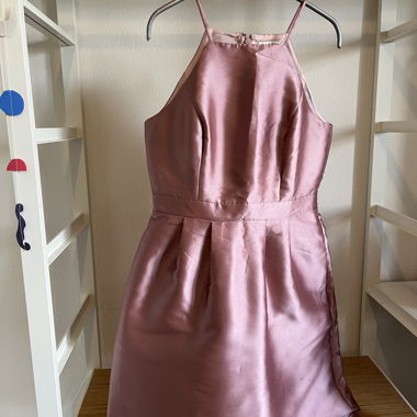 Pastel pink satin dress