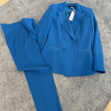 Completo blazer e pantaloni blu donna