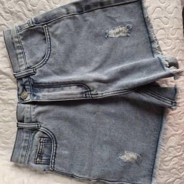Ripped Denim Shorts