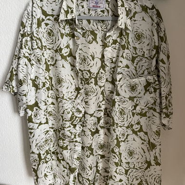 Camicia floreale Azzurra Casual verde e bianca