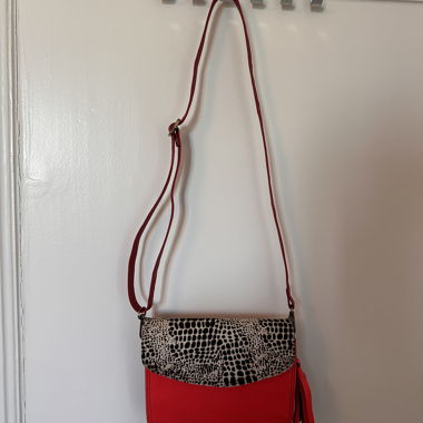 Sac bandouliere rouge cuir 
