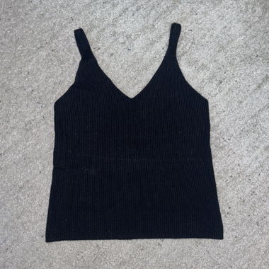 Schwarzes Strick-Top