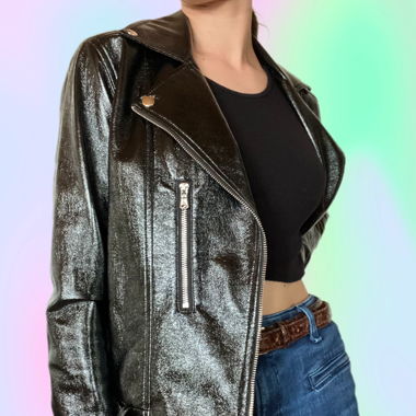 Glossy Kunstleder Jacke