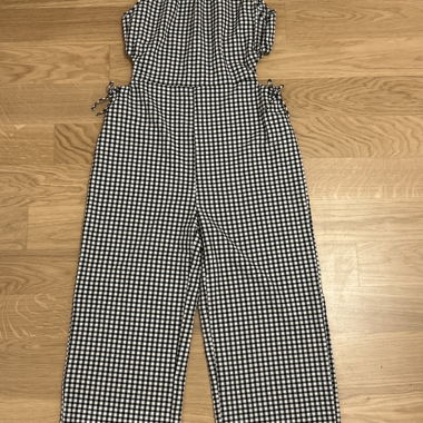 Check sleeveless jumpsuit