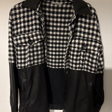 Black/white houndstooth jacket
