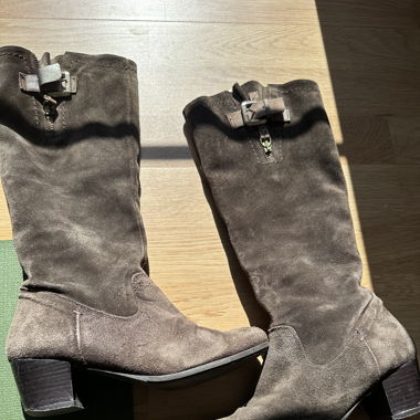 Wildlederstiefel khaki