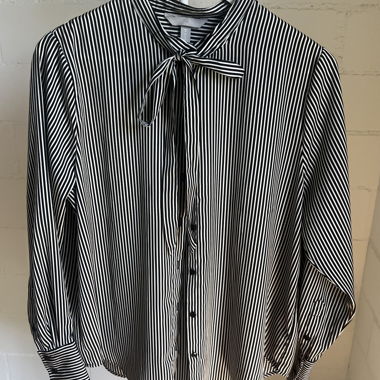 Striped Blouse with Bow