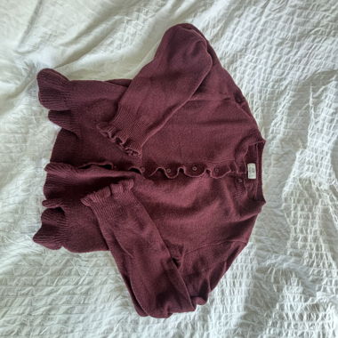 Cardigan en maille bordeaux JDY