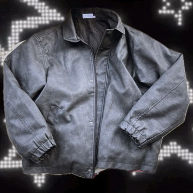 BROTHER AND KIN - Grey Vegan Leather Jacket