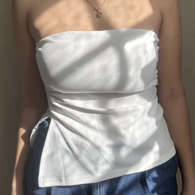 White off-the-shoulder top