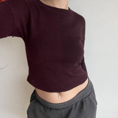 burgundy knit pullover