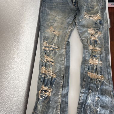 Jeans bootcut Y2K en denim déchiré