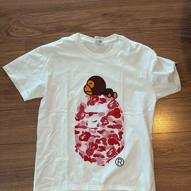 T-shirt blanc motif BAPE