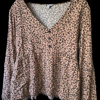 Blusa con stampa leopardata