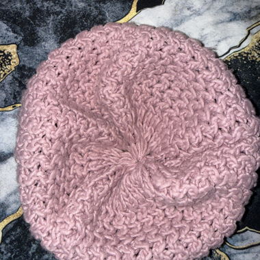 Pink knitted beanie