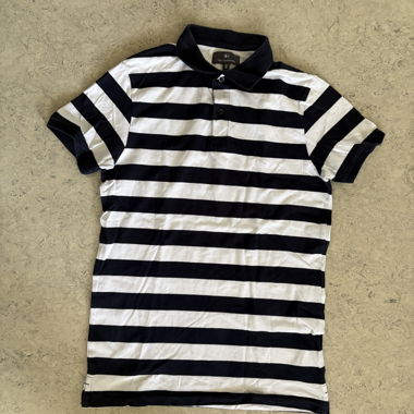 Polo Nils Sundström, bianco/navy, taglia S