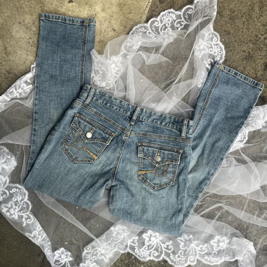 jeans vintage y2k vita bassa gamba dritta lavaggio chiaro