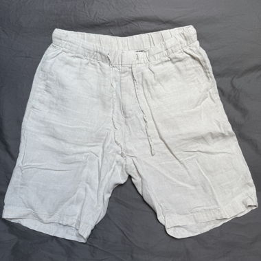 short blanc crème en lin 