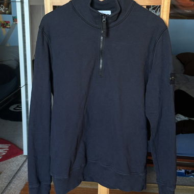 Originale Stone Island blu scuro 1/4 zip taglia L