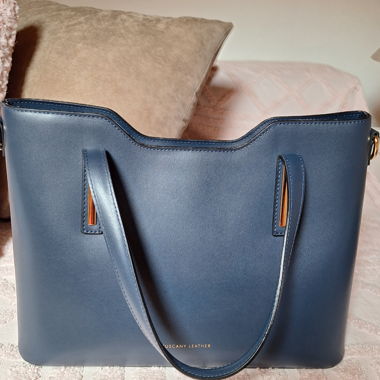 Sac tote en cuir bleu