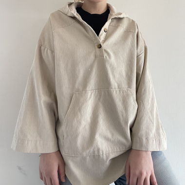 Gilet - pull à capuche beige 