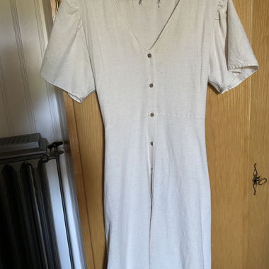 White summer dress with tie belt