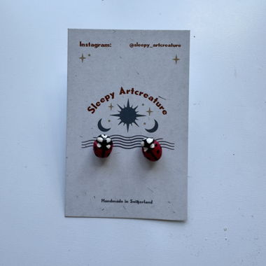 Boucles d’oreilles-boutons Coccinelle