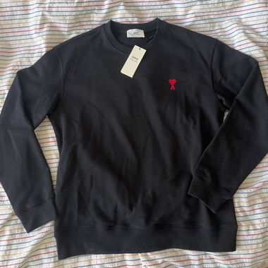 SWEATSHIRT AMI DE COEUR ROUGE NOIR 