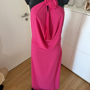 Pink halter maxi dress