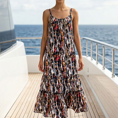 Langes Kleid mit Print
