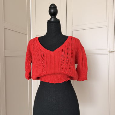 Boléro en maille rouge ZARA