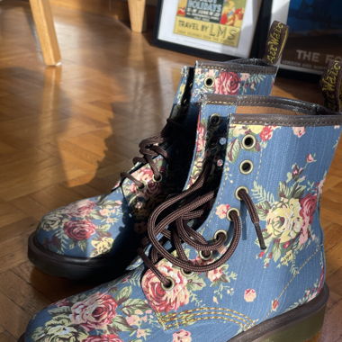 Floral Denim Dr. Martens